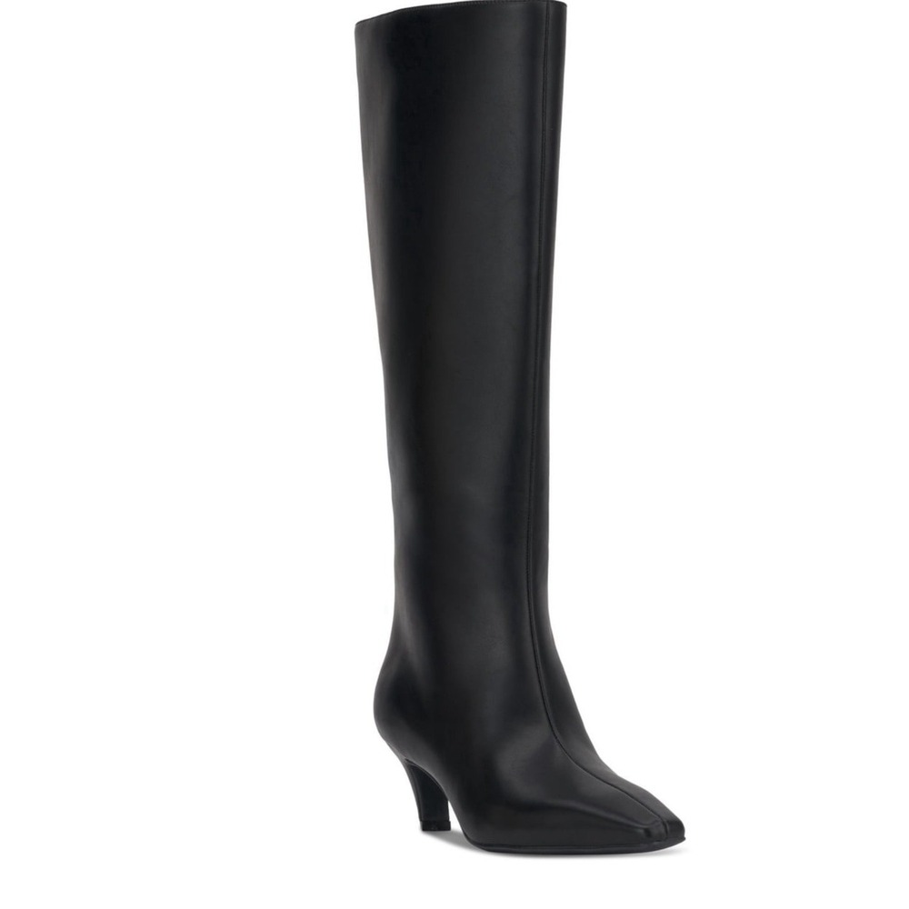 INC International Concepts Black Knee-High Pointed-Toe Boots - Picture 2 of 12